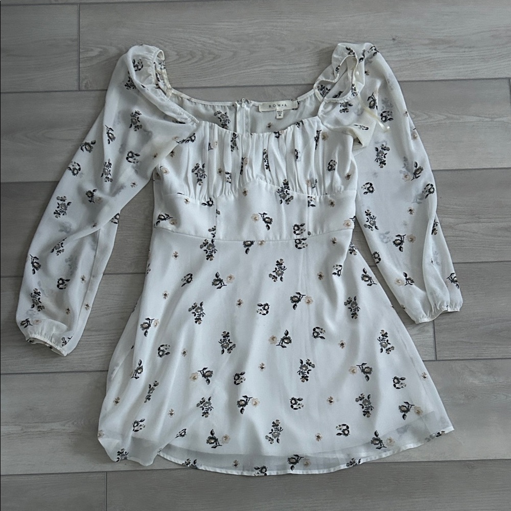 Floral White Mini Dress